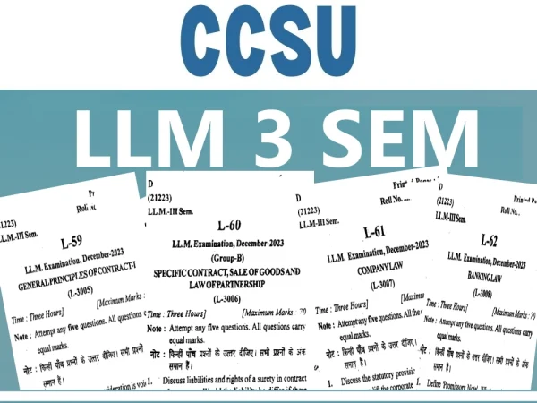 CCSU LLM 3 SEM STUDY MATERIALS